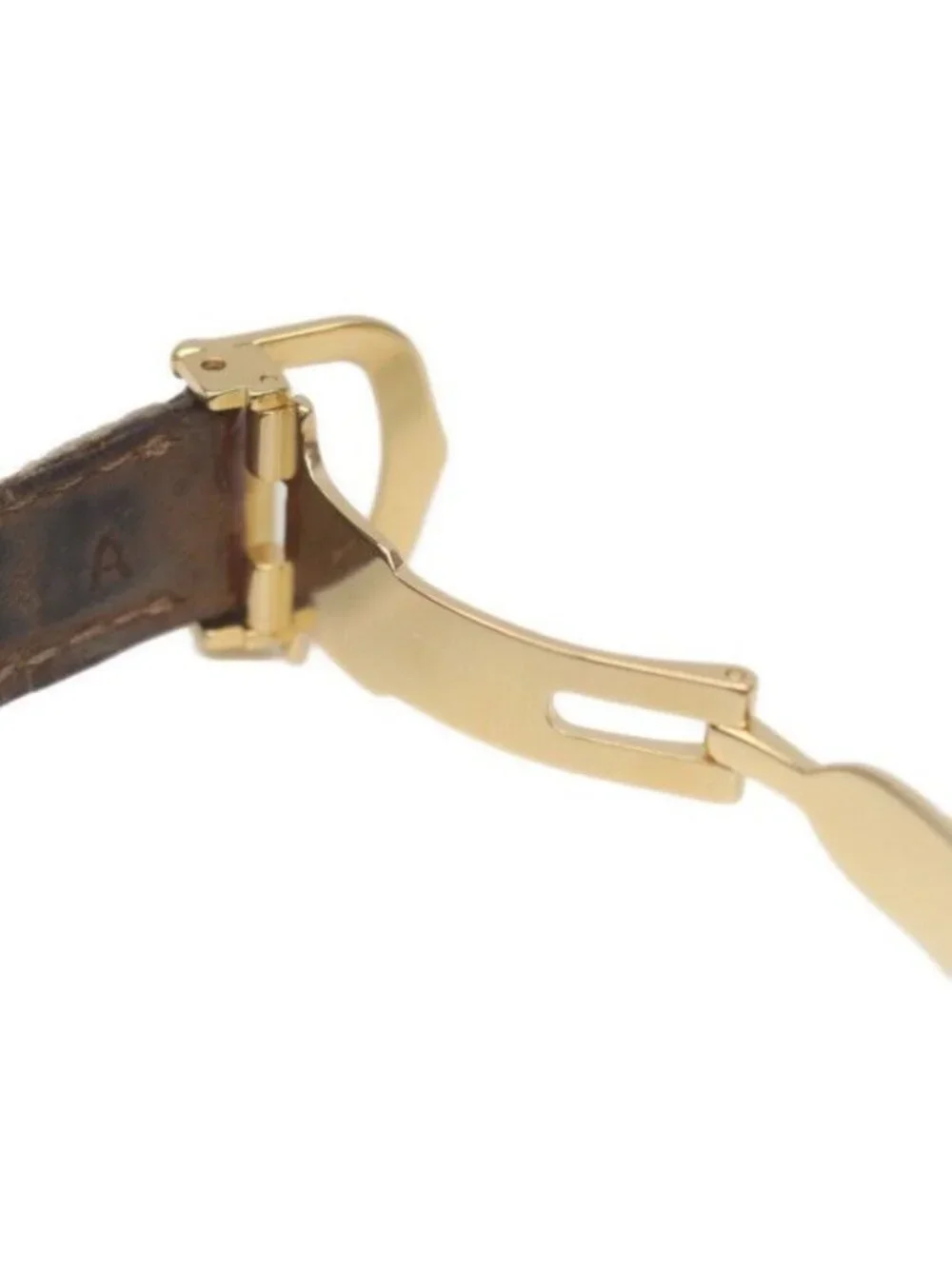 Cartier Must Tank Vermeil SM Rear Era Flying Roman Ivory Dial Quartz Leather